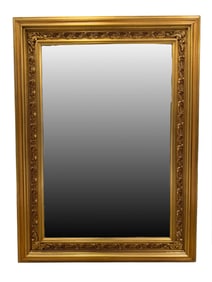 Large Gilt Wood Frame Beveled Mirror
