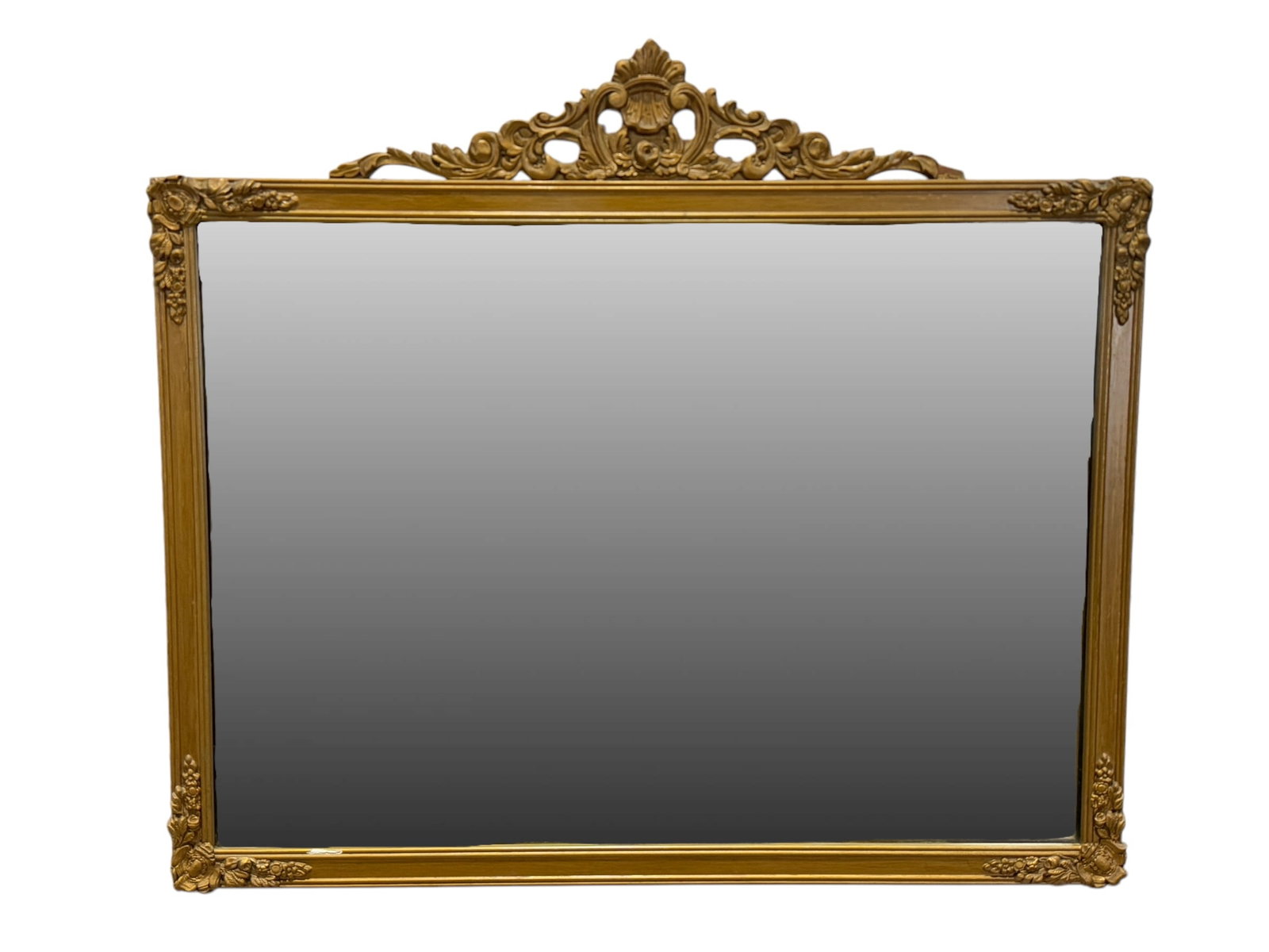 Antique Gilt Wood Framed Mirror: Antique Gilt Wood Framed Mirror. Measures 30.25" x 26.5".