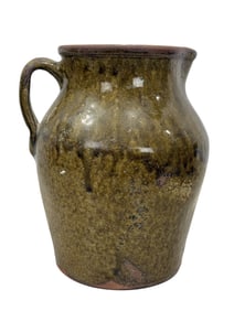 Brown Glazed Pottery Pitcher