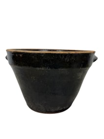 Large Antique Double Handle Pottery Cream Riser