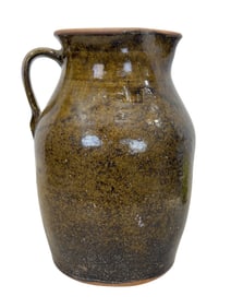 Brown Glazed Pottery Pitcher