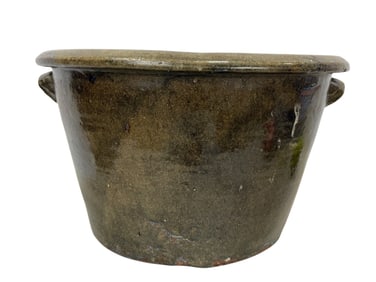 Large Brown Glazed Pottery Pot