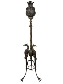 Victorian Bronze Kerosene Floor Lamp