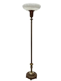 Antique Torchiere Floor Lamp w/ Marble Base