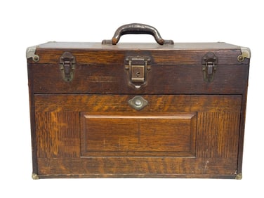 Antique H. Gerstner & Sons Tiger Oak Machinist's Tool Chest