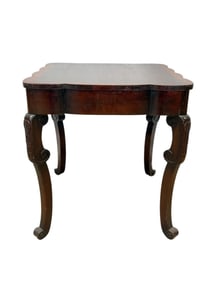 Antique Flame Mahogany Empire Style Side Table w/ Band Inlay