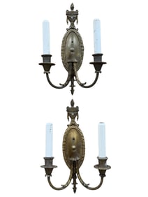 Pair of Antique Brass Sconces