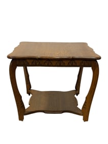 Antique Low Tiger Oak Side Table