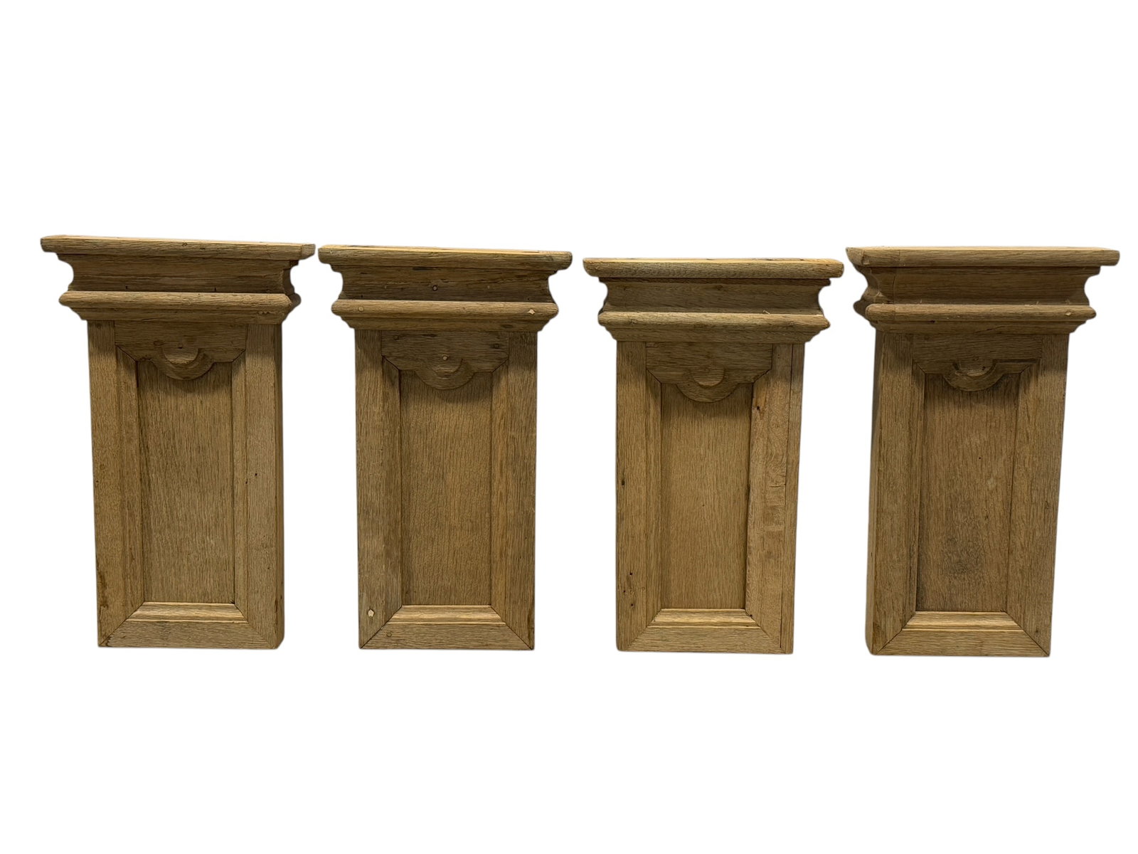 Group of 4 19th C. Carved Oak Architectural Pieces: Group of 4 19th C. Carved Oak Architectural Pieces. Measures 16" H x 9.5" W.