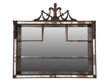 Mirror Back Regency Style Hanging Shelf