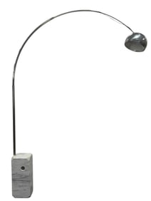 Italian MCM Flos Arco Floor Lamp w/ Marble Base