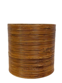 Italian Rattan & Bamboo Round Basket