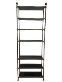 MCM Italian Steel & Brass Etagere Attr. To Maison Jansen