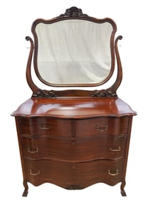 Early 20th C. Mahogany 2 Over 2 Drawer Chest w/ Mirror