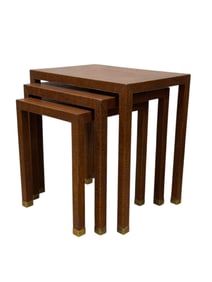 Set of 3 Maitland Smith Leather Nesting Tables