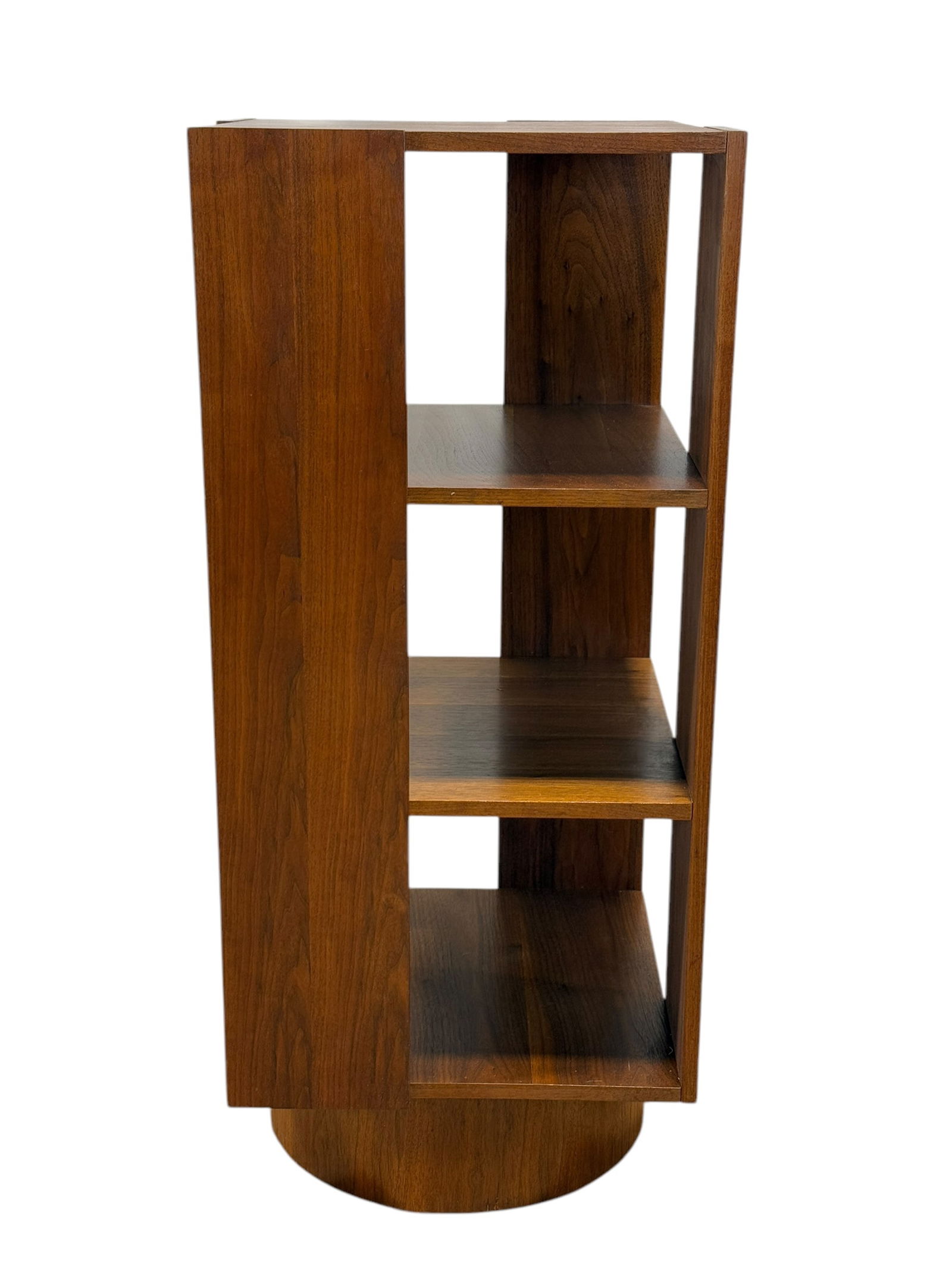 MCM Maurice Villency Style Danish Revolving Bookcase: MCM Maurice Villency Style Danish Revolving Bookcase. Measures 47" H x 20.5" W x 20.5" D.