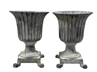 Pair of Cast Iron Outdoor Planters