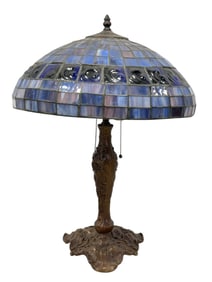 Blue Turtle Back Stained Glass Table Lamp