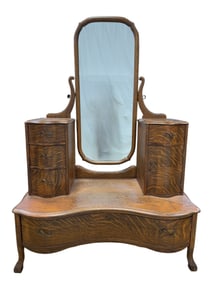 Antique Tiger Oak Quarter Sawn Mirrored Vanity