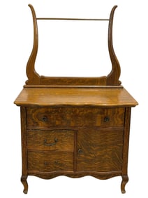 Antique Tiger Oak Washstand