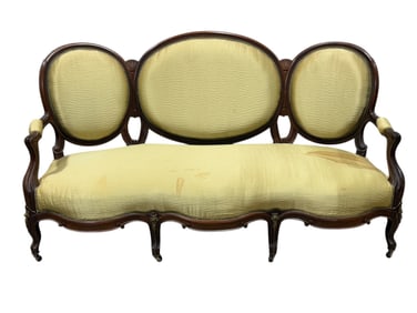 Victorian Triple Back Mahogany Settee