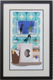 MCM Cats in Laundry Room Print