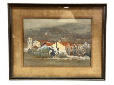 Framed 19th C. "Italian School" Watercolor Painting
