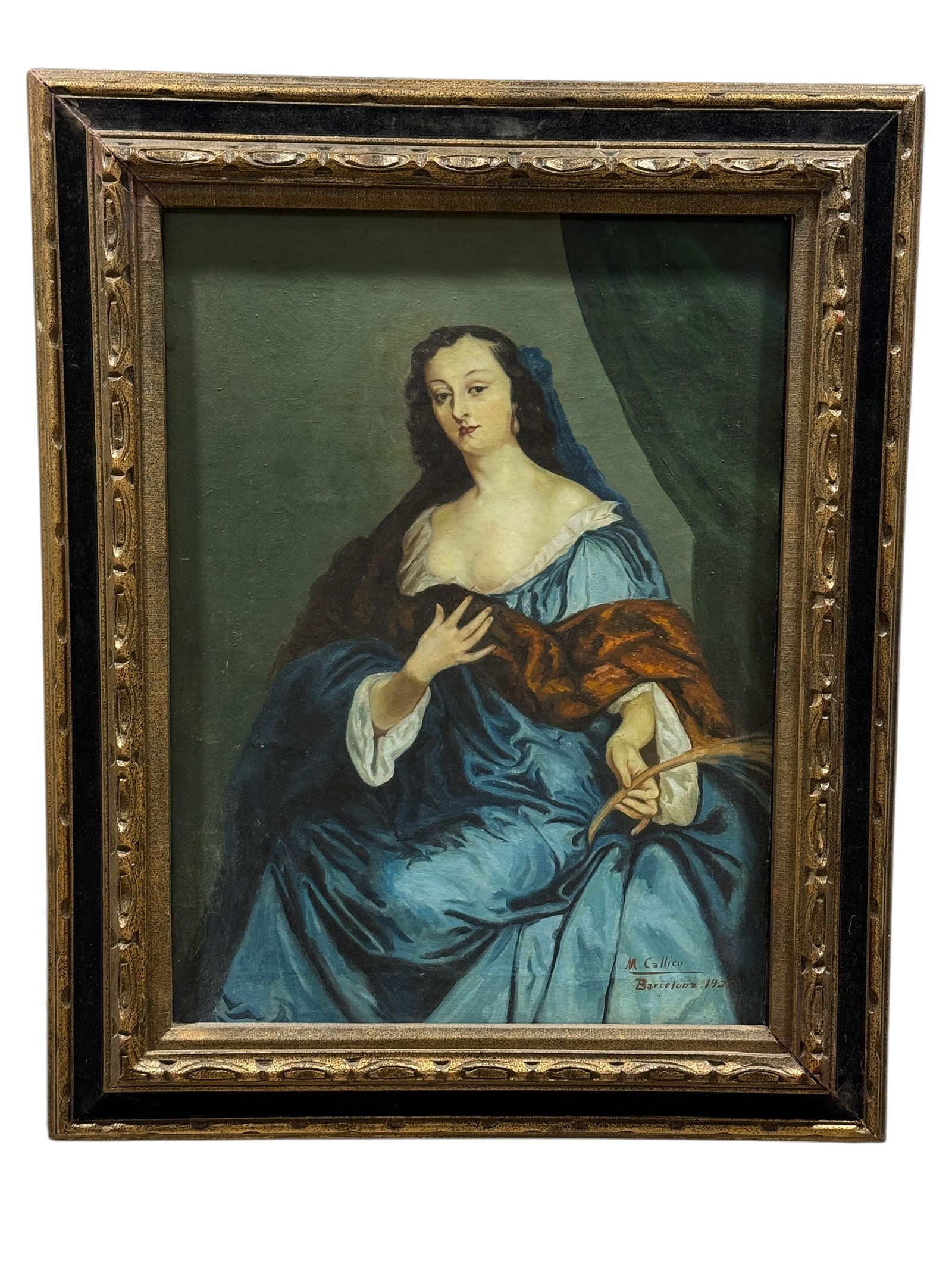 Signed Antique Oil on Canvas Woman Portrait (1 of 7)