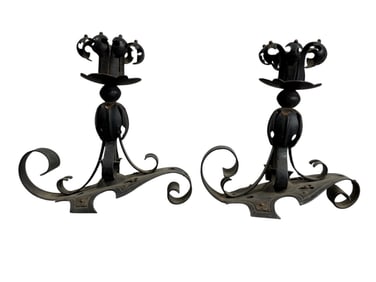 Pair of 19th C. Iron Chambersticks