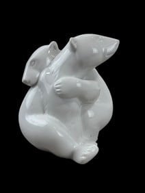 K.P.M. Berlin Porcelain Polar Bear Couple Sculpture