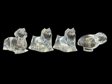 Group of 4 Baccarat Crystal Sculptures