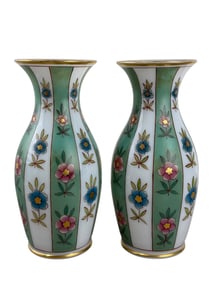 Pair of French Opaline Glass Vases
