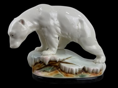Art Deco Porcelain Polar Bear Figurine