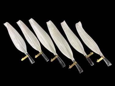 6Pcs of 1970s Italian Murano Glass Leaf Sconces