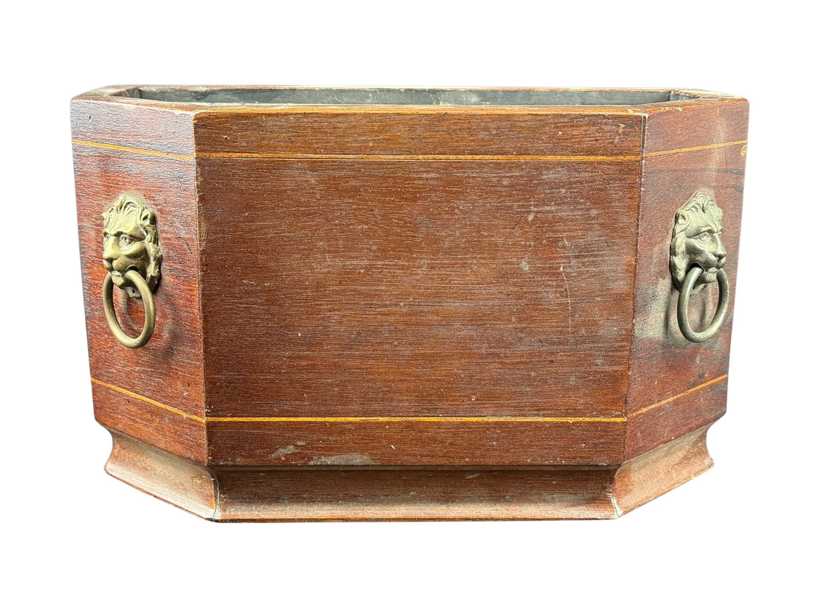 19th C. Mahogany English Tole Lined Planter (1 of 8)