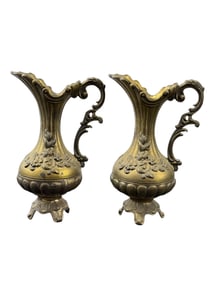 Pair of Italian Mid Century Brass Pitchers