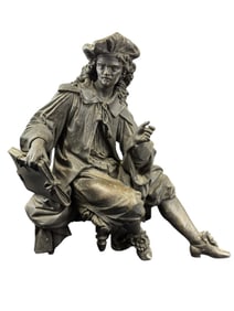 Victorian Spelter Sculpture of Painter Rembrandt Van Rijn