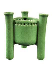 Early 20th C. Weller Pottery Bedford Glaze 3 Legged Vase