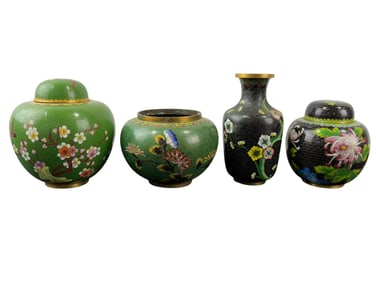 Group of 4 Chinese Cloisonne Pieces