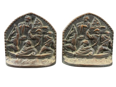Pair of Bronze Bookends w/ George Washington