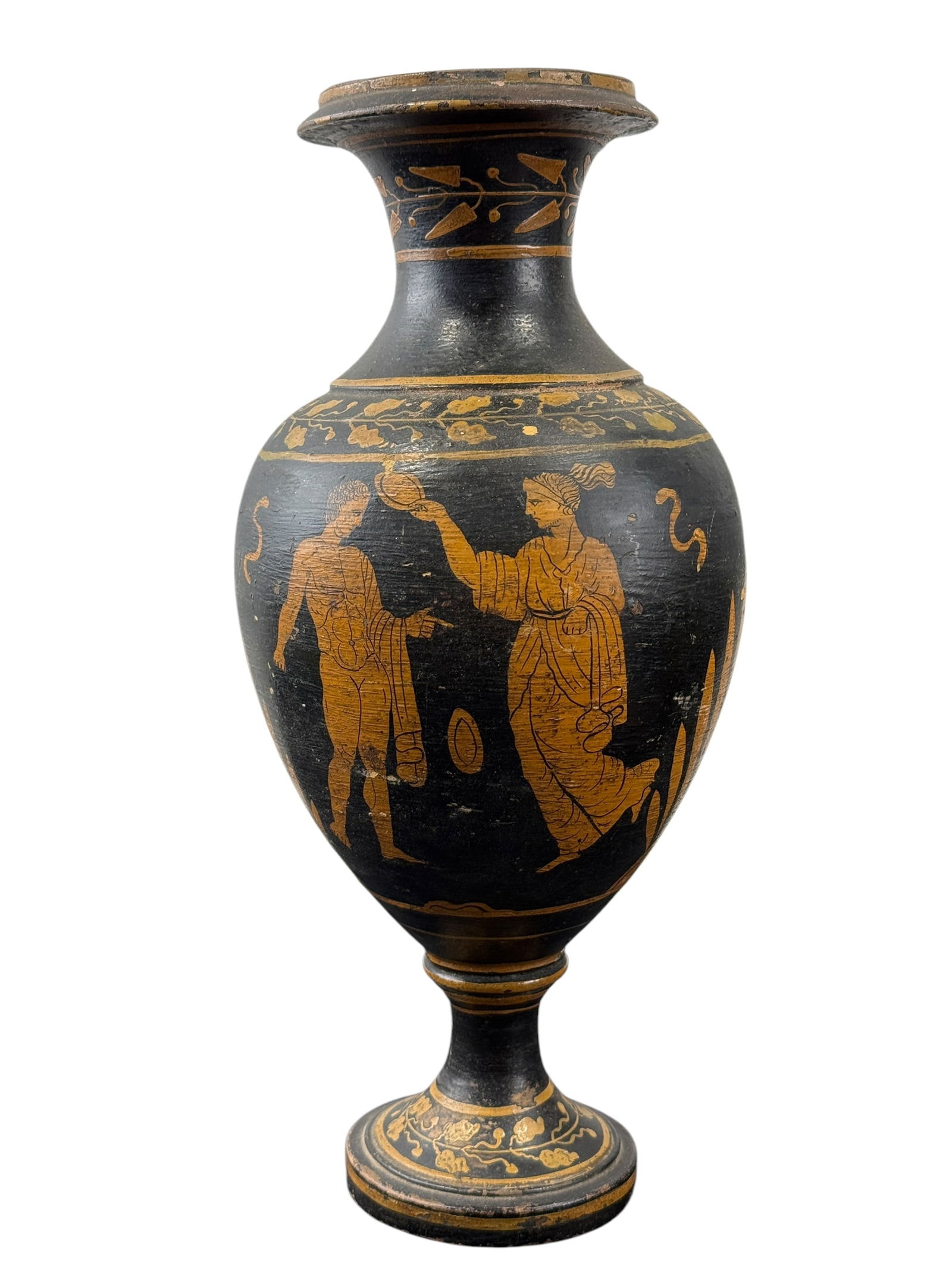 Early Amphora Greek Pottery Vase: Early Amphora Greek Pottery Vase. Measures 13.25" Tall.