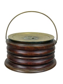 Antique Brass & Wood Dutch Foot Warmer