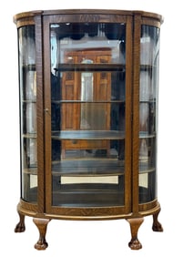 Antique Tiger Oak Curio Cabinet