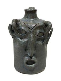 Signed Daniel Bollinger Pottery Face Jug