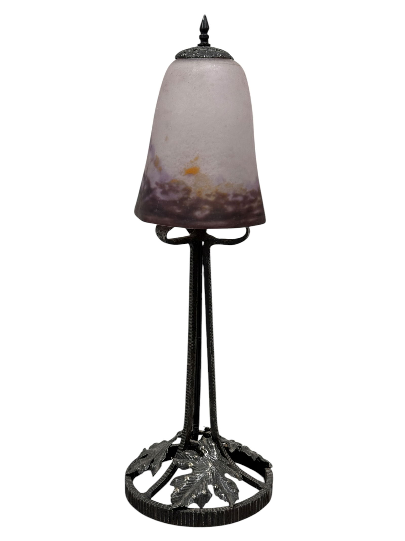 Signed Muller Freres Reverse Painted Table Lamp (1 of 6)