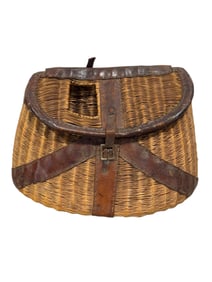 Antique Wicker Fly Creel Basket