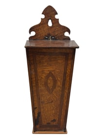 18th C. English Inlaid Wall Hanging Candle Box