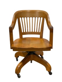 Tiger Oak Bankers Mission Style Swivel Chair