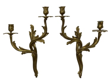 Pair of Italian Neo Classical Brass Wall Sconces