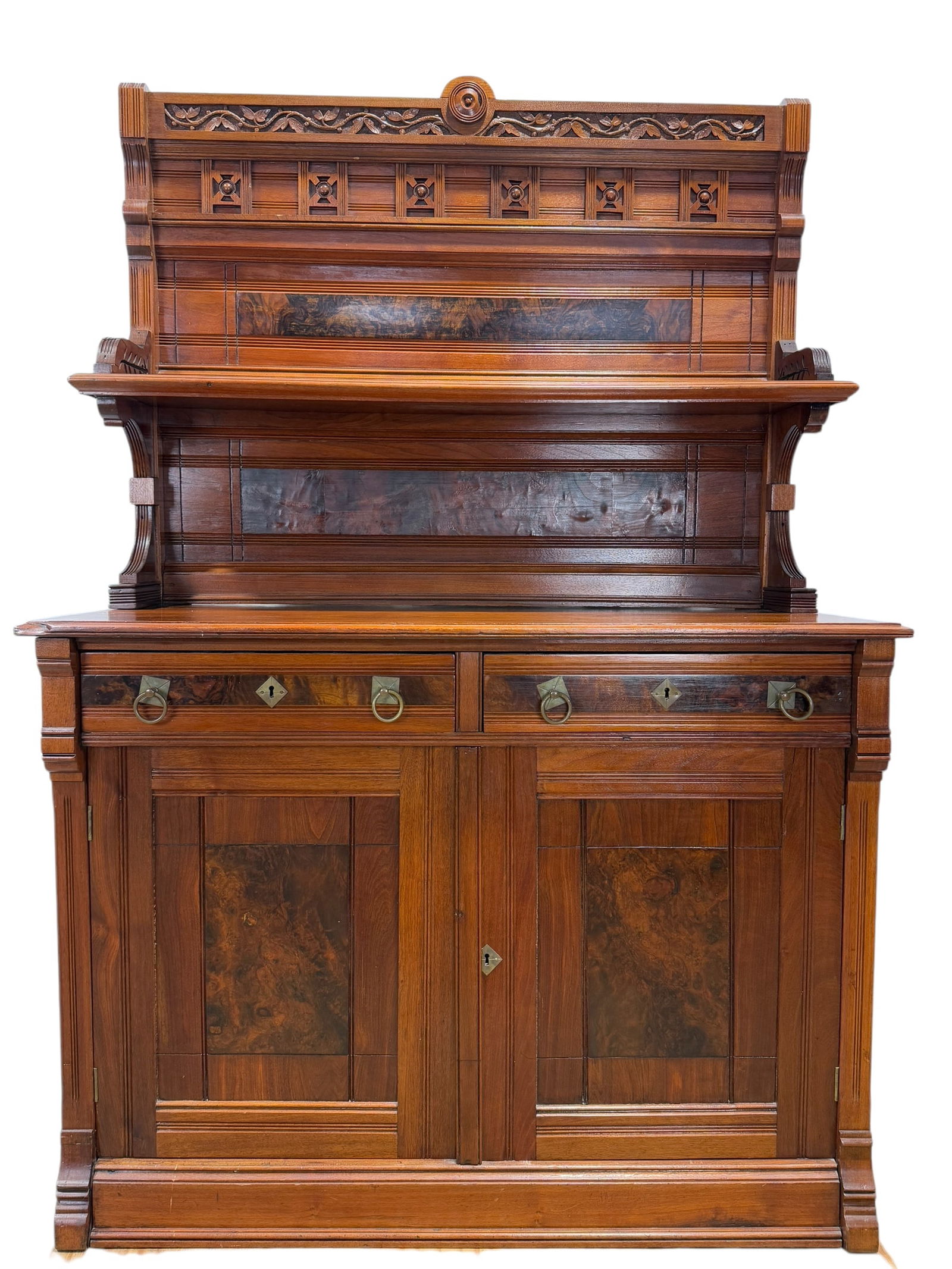 1880s American Eastlake Walnut Buffet (1 of 15)